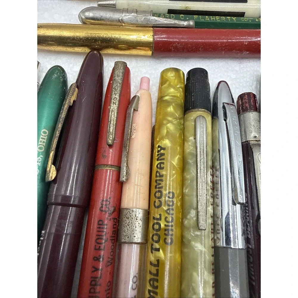 Lot of 60 Vintage Advertising Pens Pencils (untested)